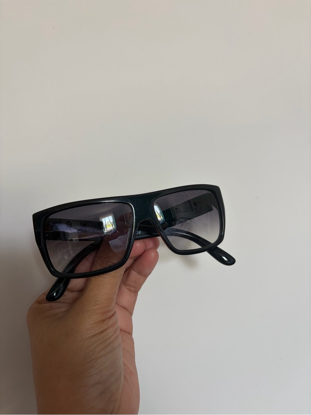 Marc By Marc Jacobs Black Oversized Rectangle Sunglasses